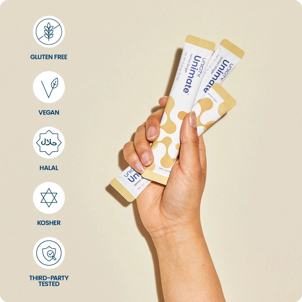 Unicity Unimate Lemon Ginger 30 Stick Packs