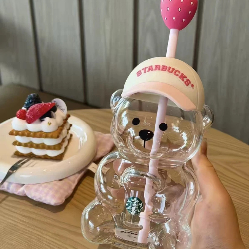 2026 Starbucks Bearista Bear Cup Tumblers Strawberry Topper Baseball Cap