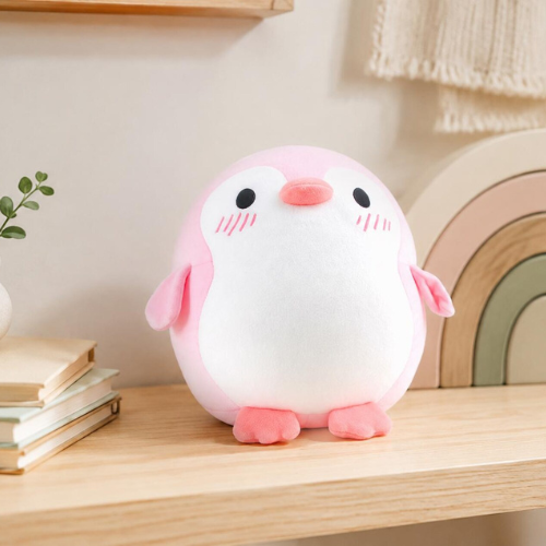 Soft Pink Plush Penguin Toy | Cozy Stuffed Animal Companion (20cm, 28cm)