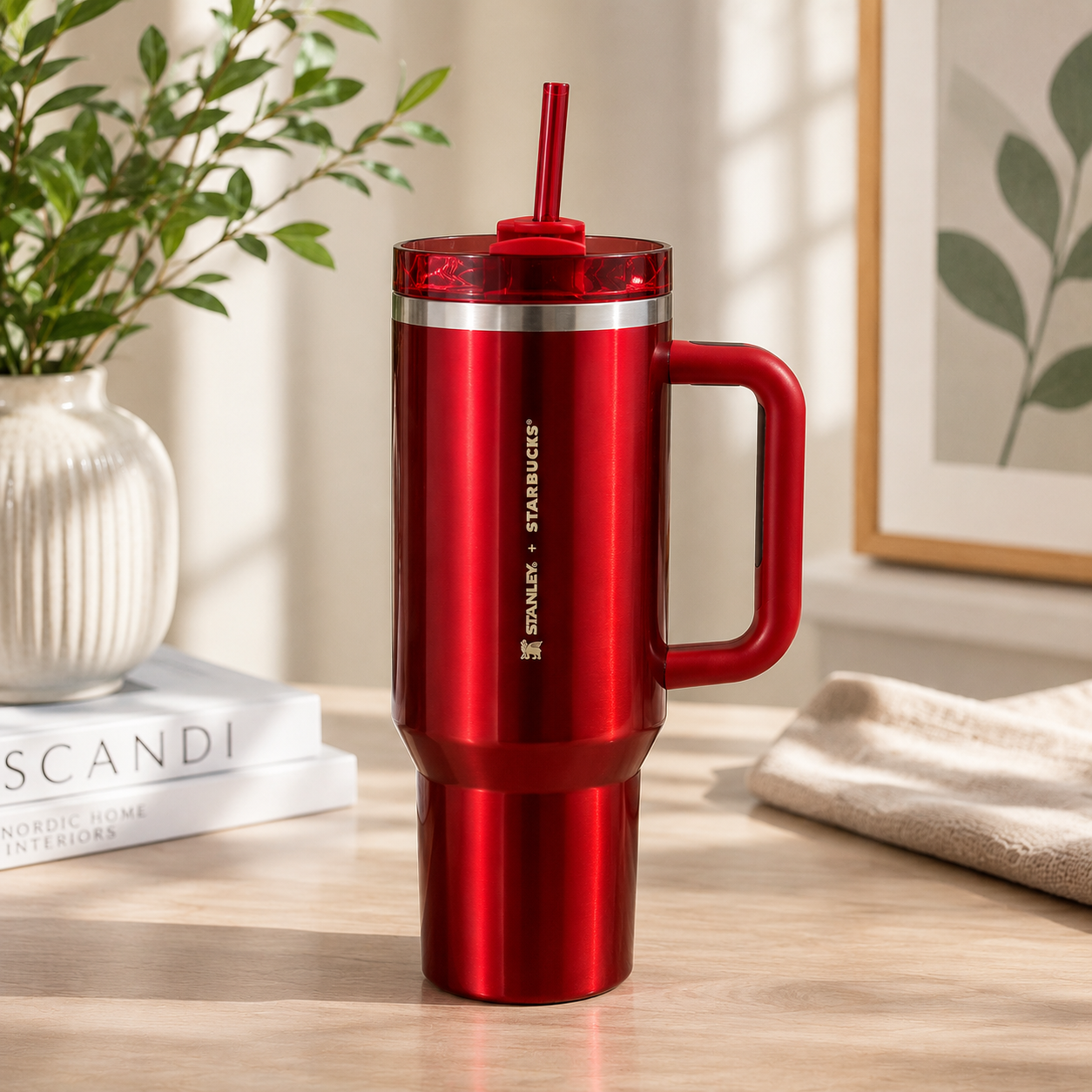 Stanley X Starbucks Limited Holiday Red Quencher Tumbler Flowstate H2.0 40oz
