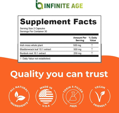 Advanced Sea Moss Superfood Supplement – Vegan Immune Support Capsules | 60 Count