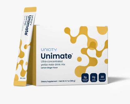 Unicity Unimate Lemon Ginger 30 Stick Packs