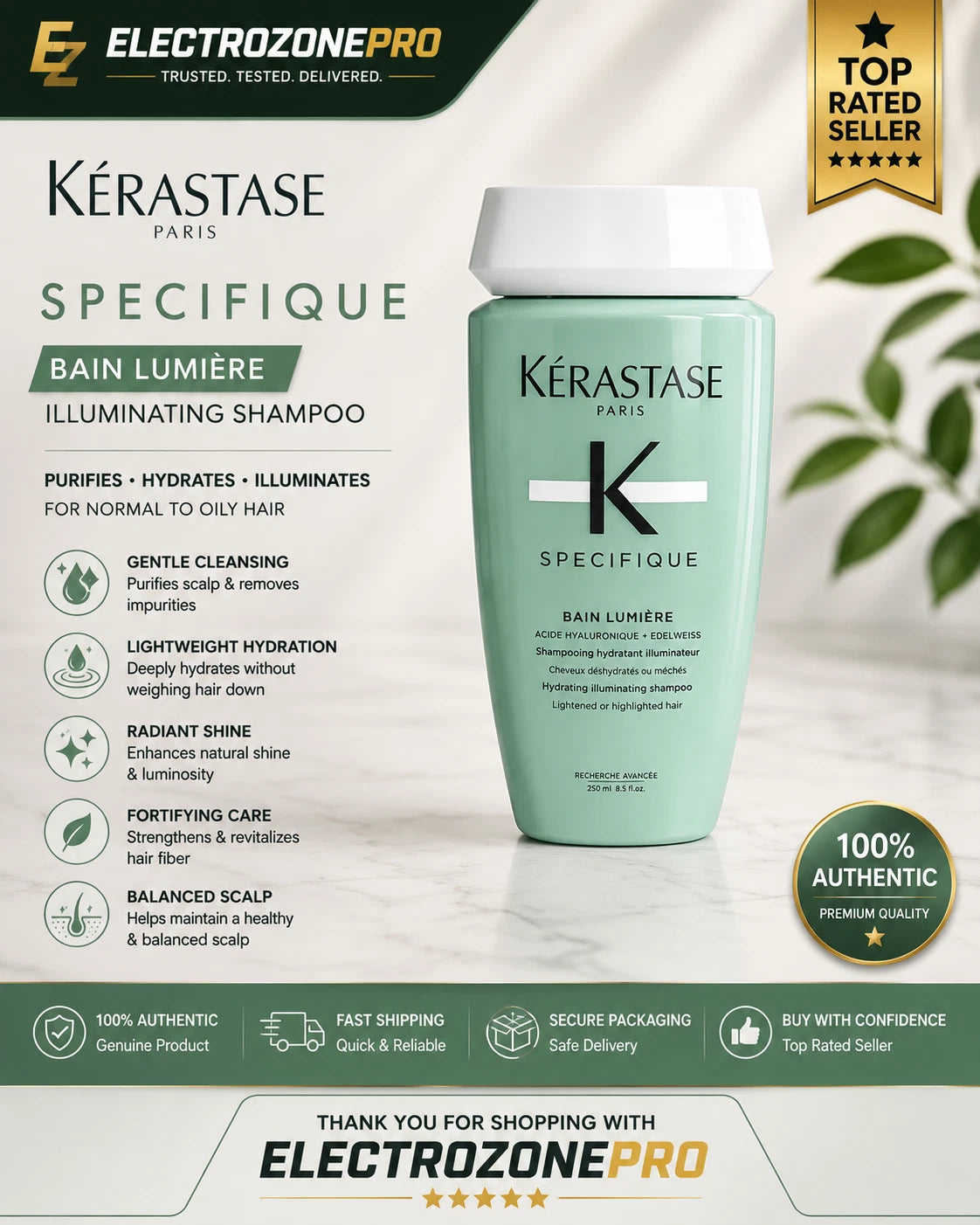 Kerastase Bain Divalent Balancing Shampoo 250ml Fine Oily Hair Full Size