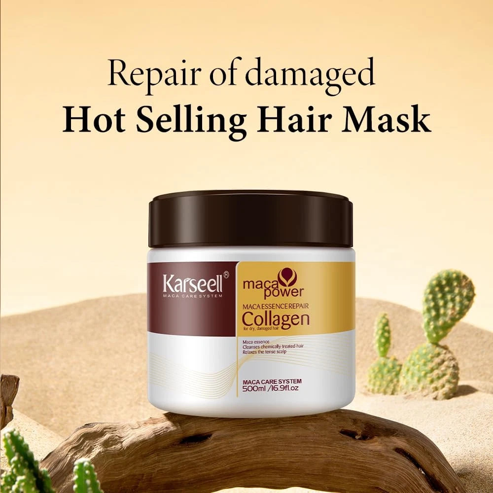 Collagen Hair Mask, Deep Conditioning for Dry Damaged Hair 500ml